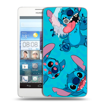 Пластиковый чехол на Huawei Ascend D2 с принтом Лило и Стич