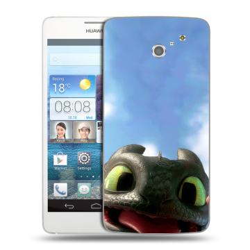 Пластиковый чехол на Huawei Ascend D2 с принтом Как приручить дракона Пластиковый чехол на Huawei Ascend D2 с принтом Как приручить дракона