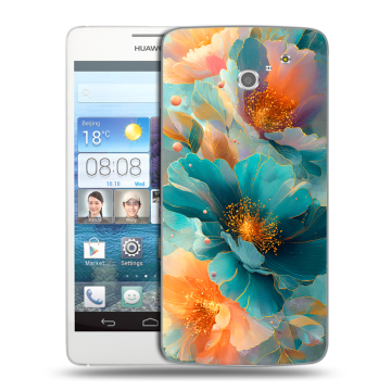 Пластиковый чехол на Huawei Ascend D2 с принтом Цветы