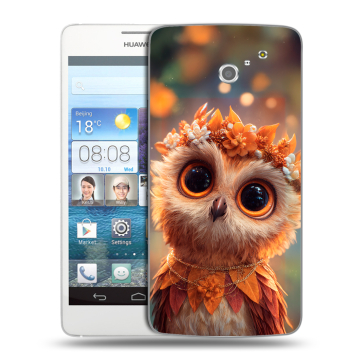 Пластиковый чехол на Huawei Ascend D2 с принтом Милая сова