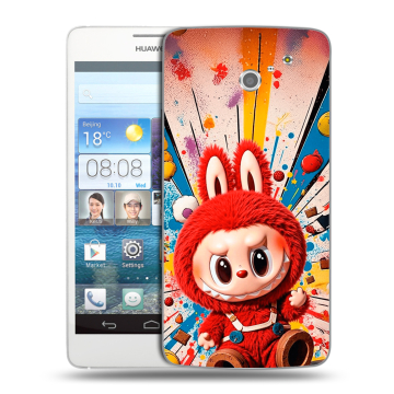 Пластиковый чехол на Huawei Ascend D2 с принтом Labubu Лабубу Пластиковый чехол на Huawei Ascend D2 с принтом Labubu Лабубу