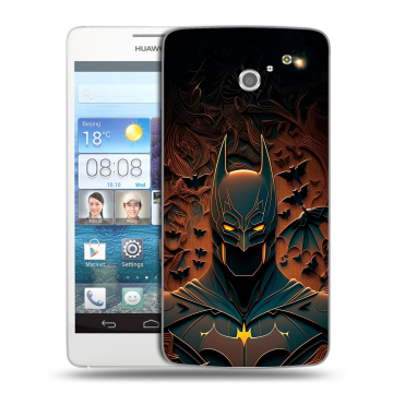 Пластиковый чехол на Huawei Ascend D2 с принтом Batman Бэтмен