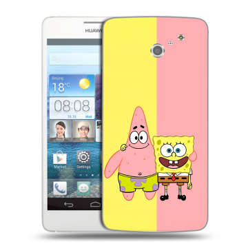 Пластиковый чехол на Huawei Ascend D2 с принтом Спанч боб Спанчбоб Пластиковый чехол на Huawei Ascend D2 с принтом Спанч боб Спанчбоб