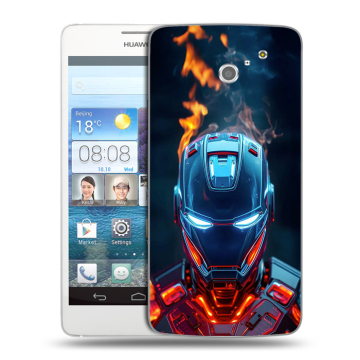 Пластиковый чехол на Huawei Ascend D2 с принтом IronMan Железный человек Пластиковый чехол на Huawei Ascend D2 с принтом IronMan Железный человек
