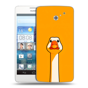 Пластиковый чехол на Huawei Ascend D2 с принтом Смешная утка