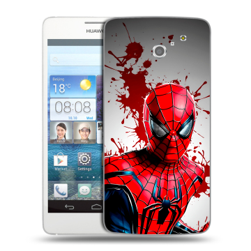Пластиковый чехол на Huawei Ascend D2 с принтом Spiderman Человек паук Пластиковый чехол на Huawei Ascend D2 с принтом Spiderman Человек паук