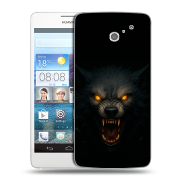 Пластиковый чехол на Huawei Ascend D2 с принтом Волк