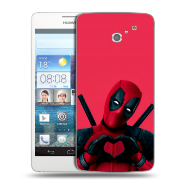 Пластиковый чехол на Huawei Ascend D2 с принтом Дедпул Deadpool Пластиковый чехол на Huawei Ascend D2 с принтом Дедпул Deadpool