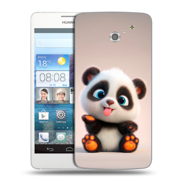 Пластиковый чехол на Huawei Ascend D2 с принтом милая панда Пластиковый чехол на Huawei Ascend D2 с принтом милая панда
