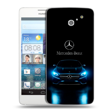 Пластиковый чехол на Huawei Ascend D2 с принтом Mercedes Мерседес