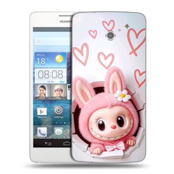 Пластиковый чехол на Huawei Ascend D2 с принтом Labubu Лабубу