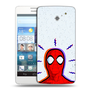 Пластиковый чехол на Huawei Ascend D2 с принтом Spiderman Человек паук
