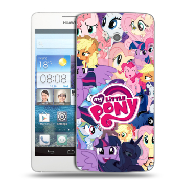 Пластиковый чехол на Huawei Ascend D2 с принтом My little pony Дружба чудо