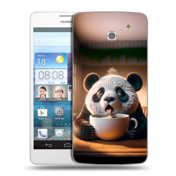 Пластиковый чехол на Huawei Ascend D2 с принтом смешная панда Пластиковый чехол на Huawei Ascend D2 с принтом смешная панда