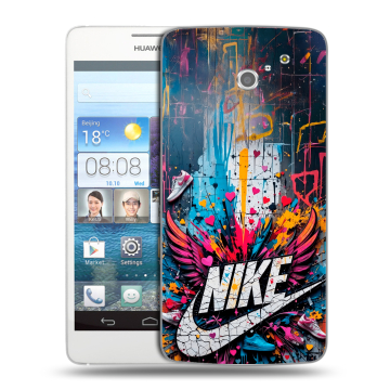 Пластиковый чехол на Huawei Ascend D2 с принтом Nike Найк Пластиковый чехол на Huawei Ascend D2 с принтом Nike Найк