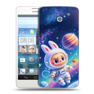 Пластиковый чехол на Huawei Ascend D2 с принтом Labubu Лабубу Пластиковый чехол на Huawei Ascend D2 с принтом Labubu Лабубу