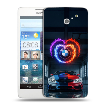 Пластиковый чехол на Huawei Ascend D2 с принтом BMW БМВ Пластиковый чехол на Huawei Ascend D2 с принтом BMW БМВ
