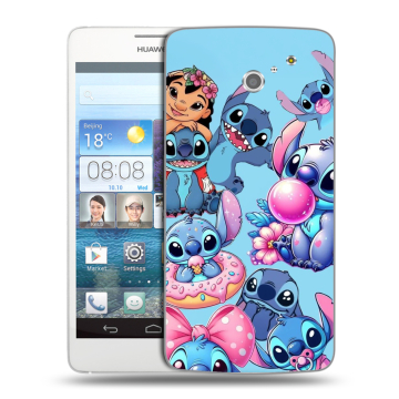 Пластиковый чехол на Huawei Ascend D2 с принтом Лило и Стич