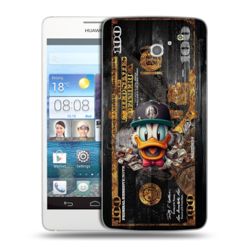 Пластиковый чехол на Huawei Ascend D2 с принтом Дональд Дак Доллар Пластиковый чехол на Huawei Ascend D2 с принтом Дональд Дак Доллар