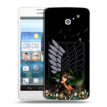 Пластиковый чехол на Huawei Ascend D2 с принтом Атака титанов Пластиковый чехол на Huawei Ascend D2 с принтом Атака титанов