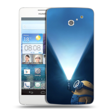 Пластиковый чехол на Huawei Ascend D2 с принтом Миньоны Пластиковый чехол на Huawei Ascend D2 с принтом Миньоны
