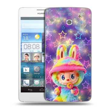 Пластиковый чехол на Huawei Ascend D2 с принтом Labubu Лабубу