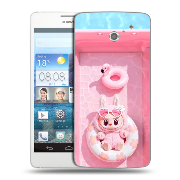 Пластиковый чехол на Huawei Ascend D2 с принтом Labubu Лабубу Пластиковый чехол на Huawei Ascend D2 с принтом Labubu Лабубу