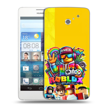 Пластиковый чехол на Huawei Ascend D2 с принтом Roblox Роблокс