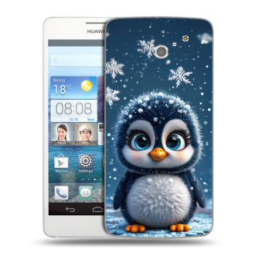 Пластиковый чехол на Huawei Ascend D2 с принтом Новый год