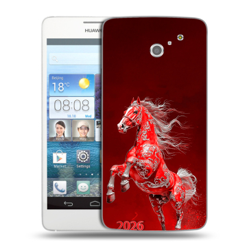 Пластиковый чехол на Huawei Ascend D2 с принтом Новый год