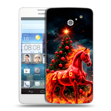 Пластиковый чехол на Huawei Ascend D2 с принтом Новый год