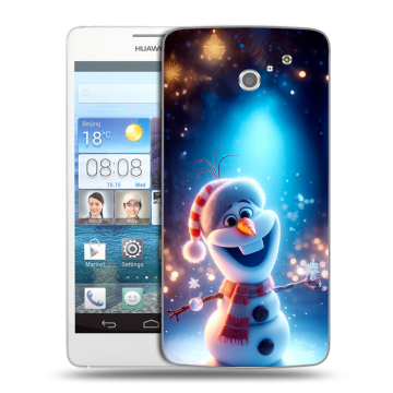 Пластиковый чехол на Huawei Ascend D2 с принтом Новый год