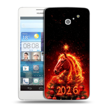 Пластиковый чехол на Huawei Ascend D2 с принтом Новый год