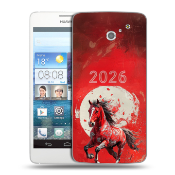 Пластиковый чехол на Huawei Ascend D2 с принтом Новый год