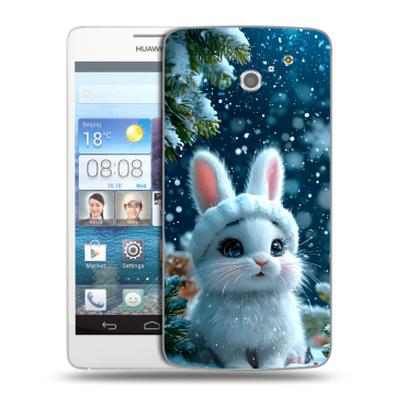 Пластиковый чехол на Huawei Ascend D2 с принтом Новый год