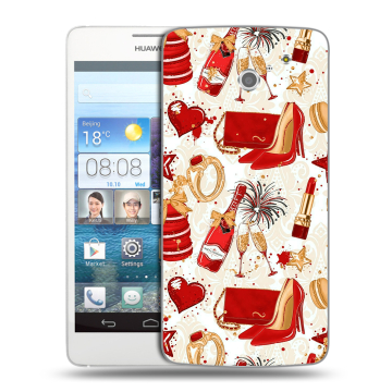 Пластиковый чехол на Huawei Ascend D2 с принтом Новый год