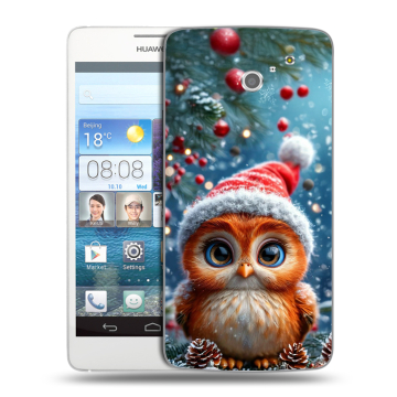 Пластиковый чехол на Huawei Ascend D2 с принтом Новый год