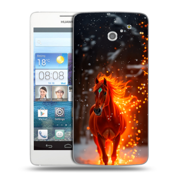 Пластиковый чехол на Huawei Ascend D2 с принтом Новый год