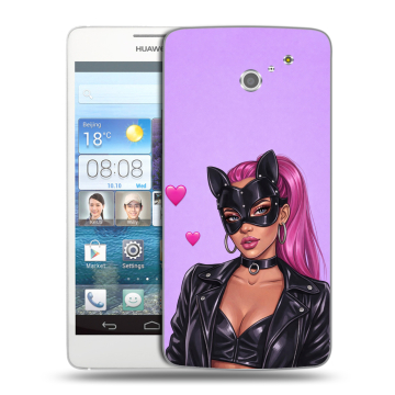 Пластиковый чехол на Huawei Ascend D2 с принтом женский