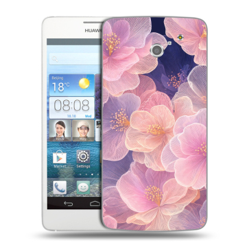 Пластиковый чехол на Huawei Ascend D2 с принтом женский