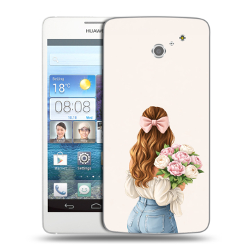 Пластиковый чехол на Huawei Ascend D2 с принтом женский Пластиковый чехол на Huawei Ascend D2 с принтом женский