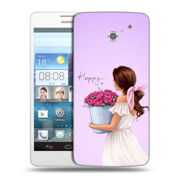 Пластиковый чехол на Huawei Ascend D2 с принтом женский Пластиковый чехол на Huawei Ascend D2 с принтом женский