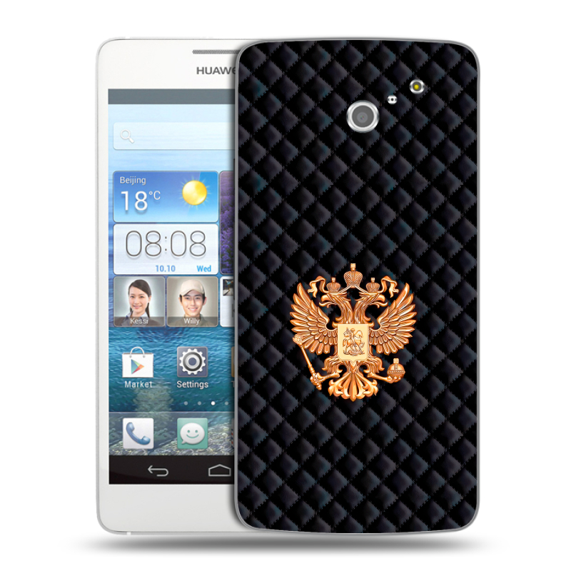 Пластиковый чехол на Huawei Ascend D2 с принтом Герб России принт Пластиковый чехол на Huawei Ascend D2 с принтом Герб России принт