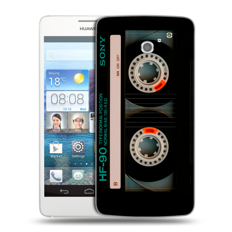 Пластиковый чехол на Huawei Ascend D2 с принтом Кассета Пластиковый чехол на Huawei Ascend D2 с принтом Кассета