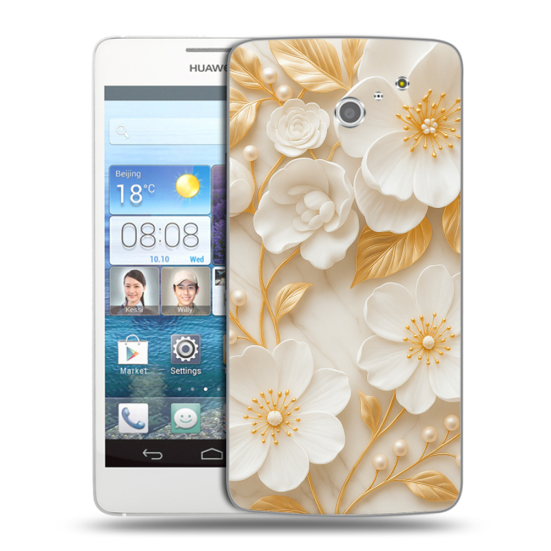 Пластиковый чехол на Huawei Ascend D2 с принтом Цветы Пластиковый чехол на Huawei Ascend D2 с принтом Цветы