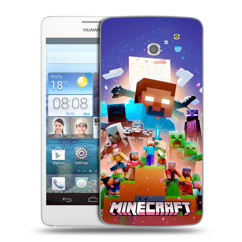 Пластиковый чехол на Huawei Ascend D2 с принтом Майнкрафт Minecraft Пластиковый чехол на Huawei Ascend D2 с принтом Майнкрафт Minecraft