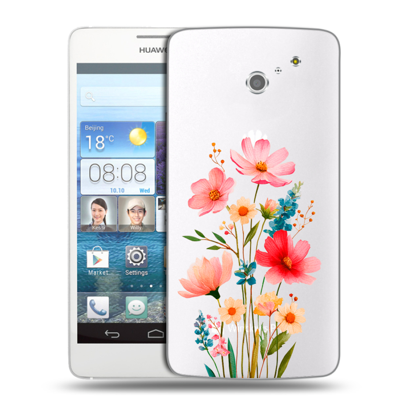 Пластиковый чехол на Huawei Ascend D2 с принтом Цветы Пластиковый чехол на Huawei Ascend D2 с принтом Цветы