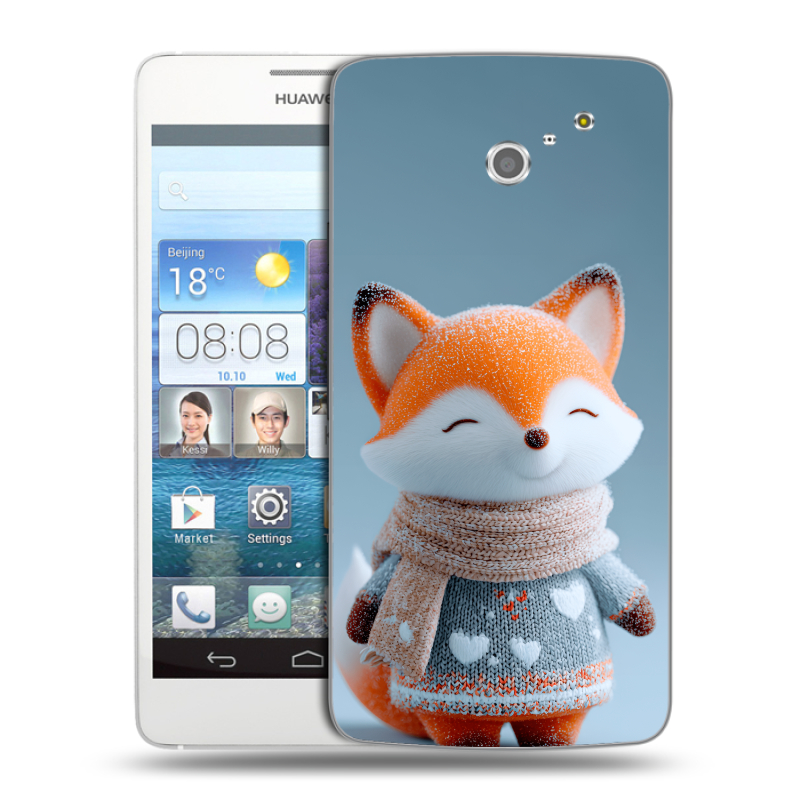 Пластиковый чехол на Huawei Ascend D2 с принтом Лиса Пластиковый чехол на Huawei Ascend D2 с принтом Лиса