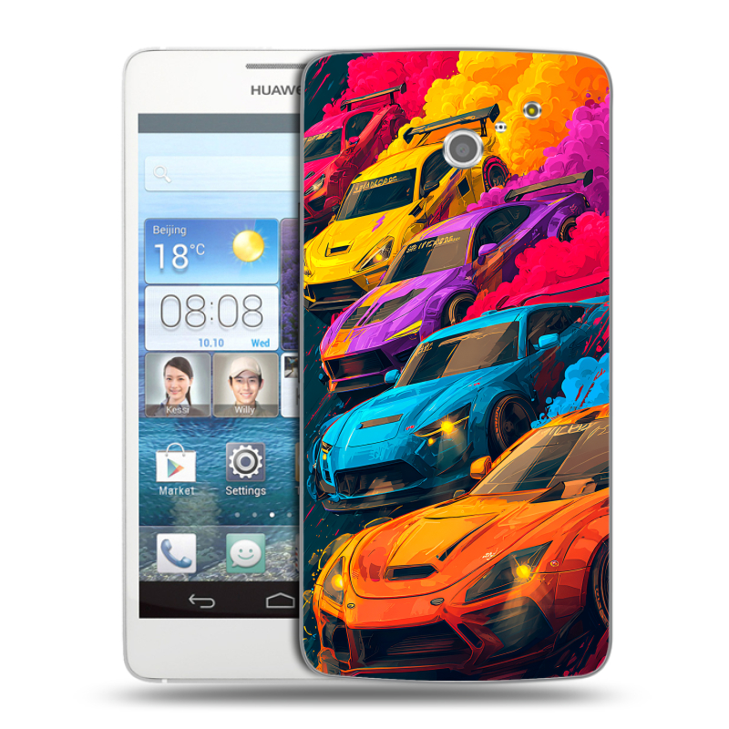 Пластиковый чехол на Huawei Ascend D2 с принтом Тачки Пластиковый чехол на Huawei Ascend D2 с принтом Тачки