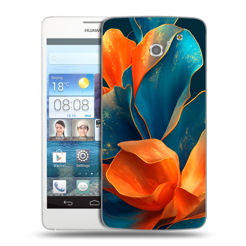 Пластиковый чехол на Huawei Ascend D2 с принтом Цветы Пластиковый чехол на Huawei Ascend D2 с принтом Цветы